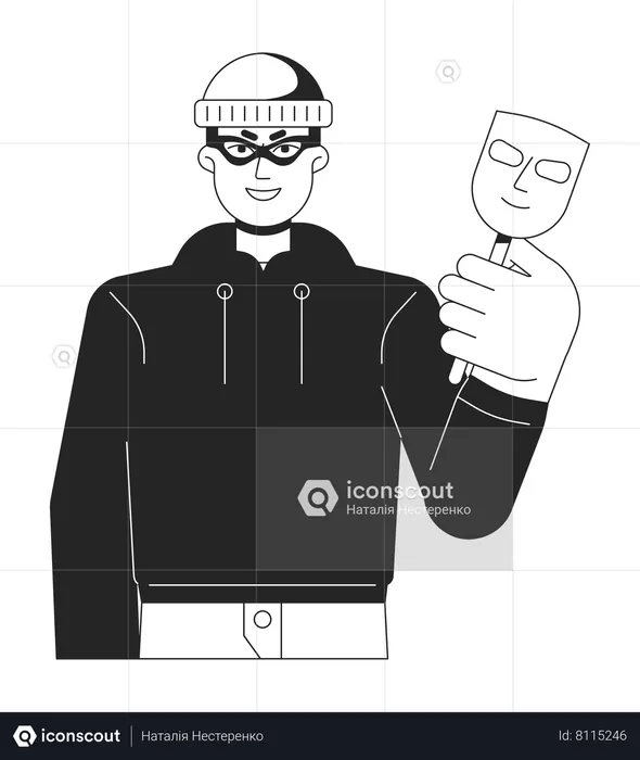 Man stealing personal information  Illustration