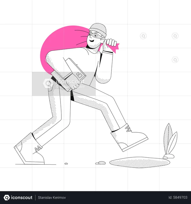 Man stepping into a hole  Illustration