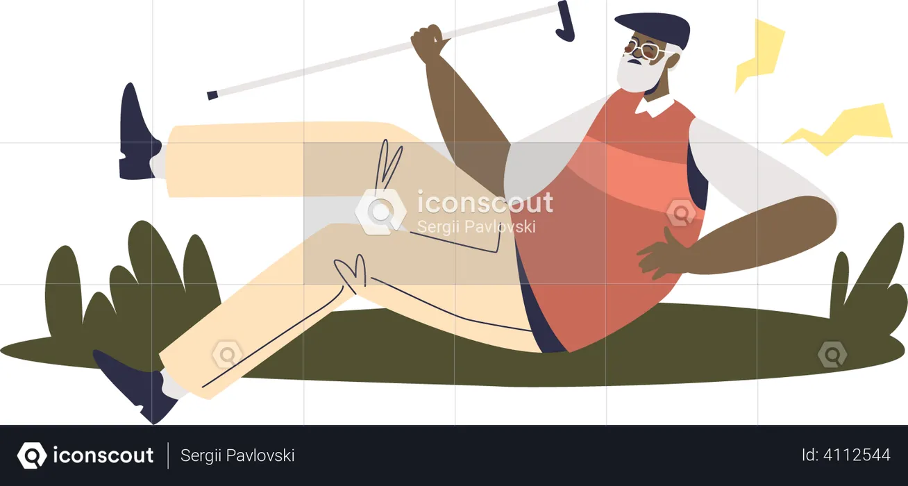 Man stumble while walking and fall  Illustration