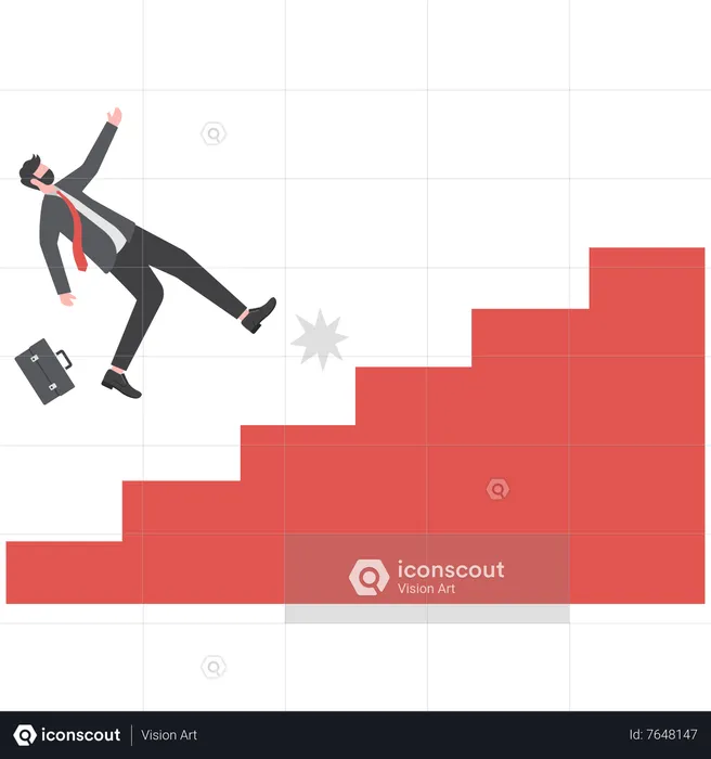 Man stumbling and falls down  Illustration