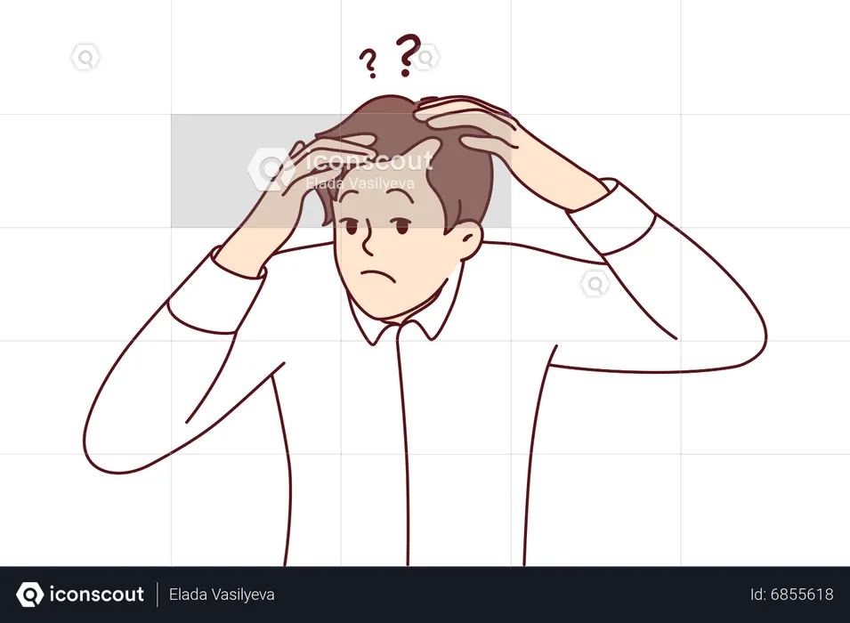 Man suffering from hairfall  Illustration