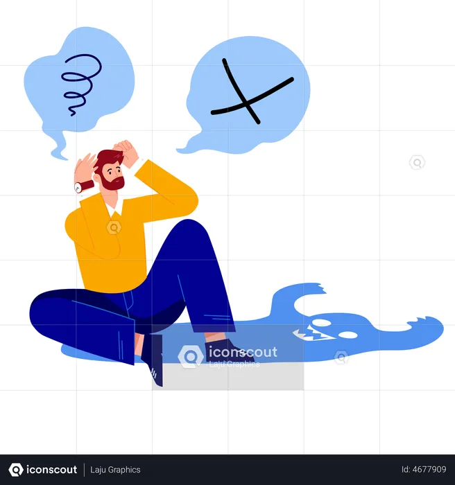 Man suffering with anxiety  Illustration