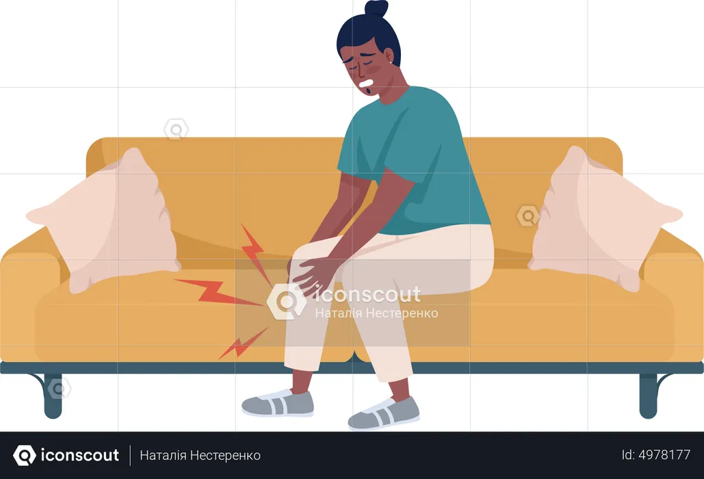 Man suffers from leg muscles pain  Illustration