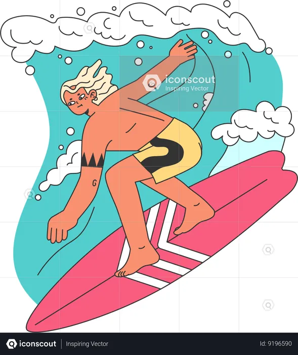 Man surfing  Illustration