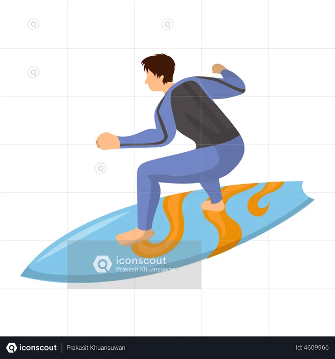 Man surfing  Illustration