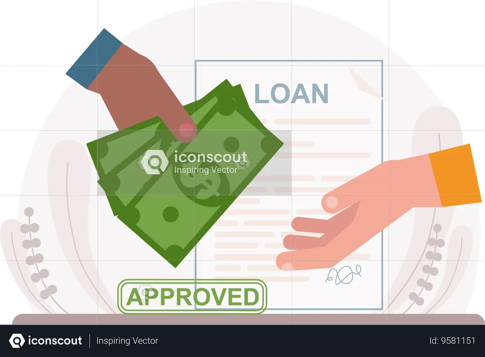 Man takes loan amount on credit  Illustration