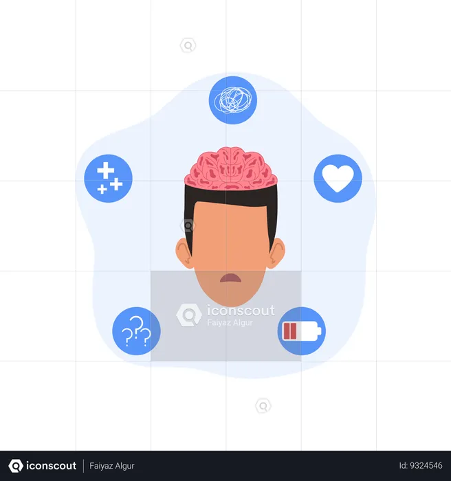 Man taking brain therapy  Illustration