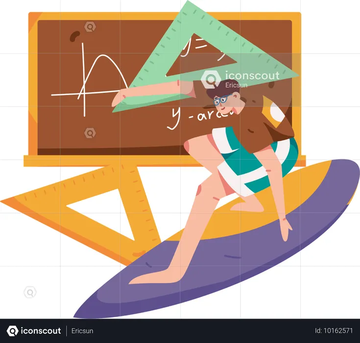 Man taking Math lecture  Illustration