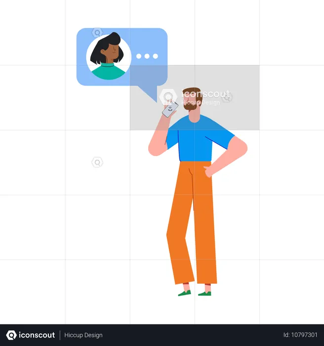 Man taking on mobile Call  Illustration