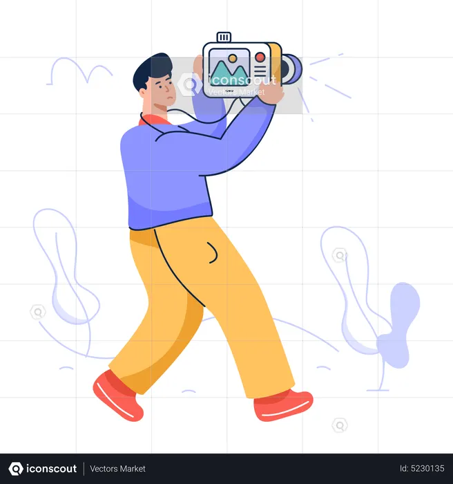 Man Taking Picture using camera  Illustration