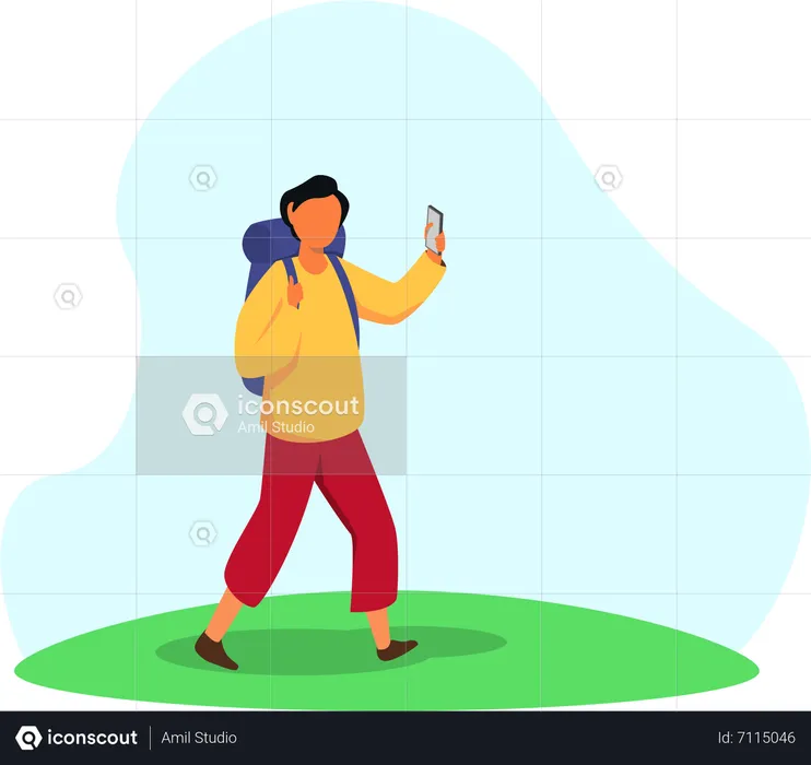 Man taking selfie  Illustration