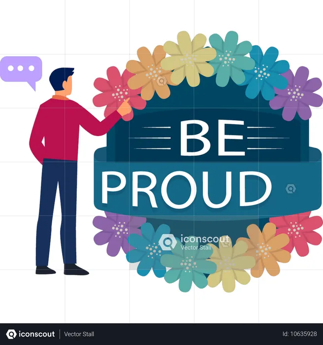 Man talking about be proud this celebration  Illustration