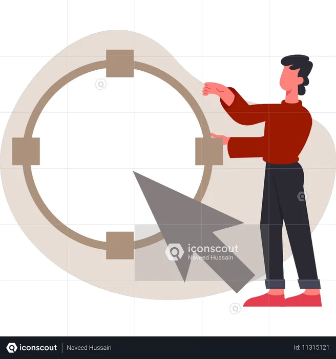 Man talking about focus  Illustration