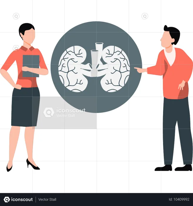 Man talking about human kidney  Illustration