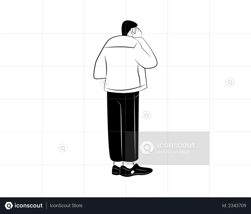 Man talking on phone  Illustration