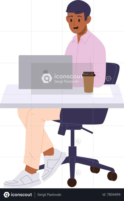 Man talking on video conference  Illustration