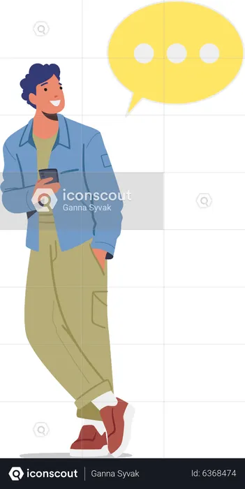 Man talking through smartphone  Illustration