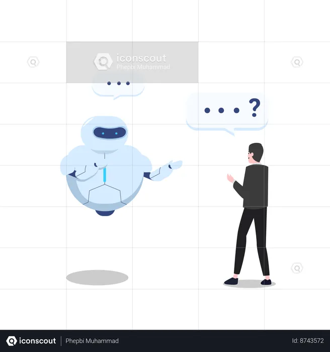 Man talking with ai assistant  Illustration