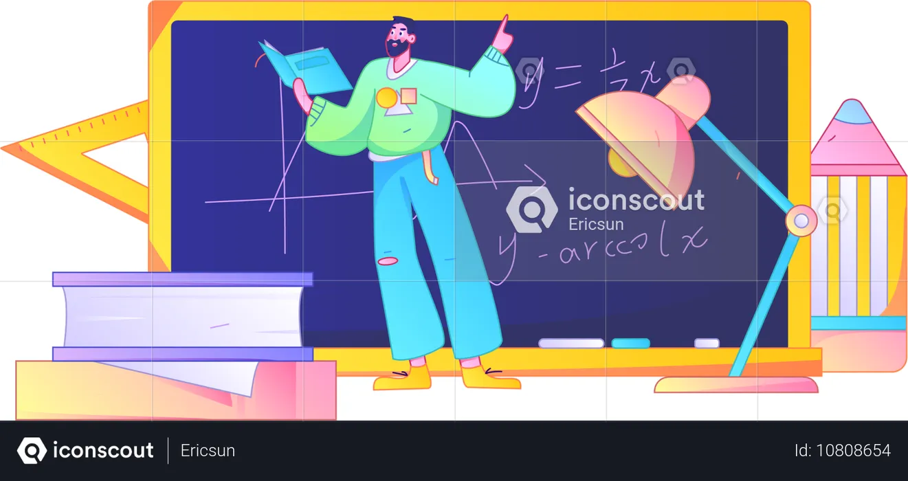 Man teaching maths  Illustration