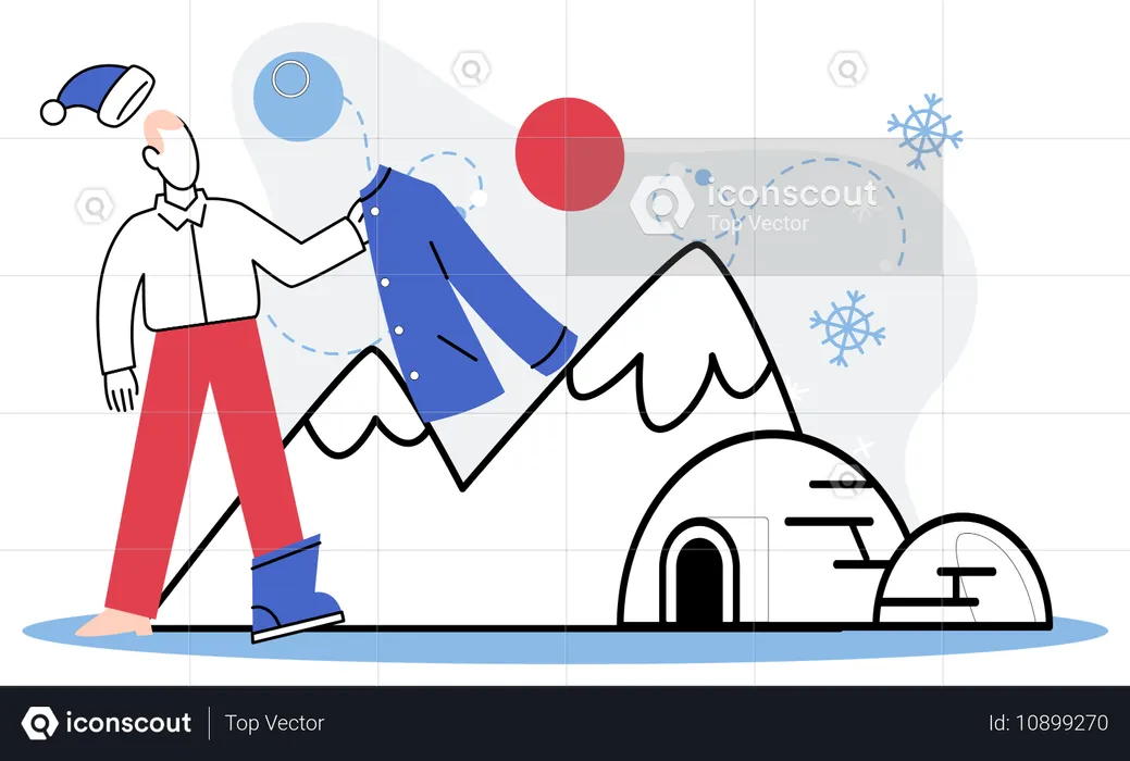 Man telling about global warming  Illustration
