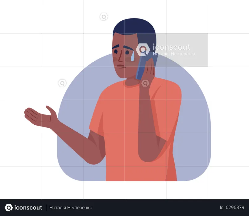 Man Telling bad news on phone  Illustration