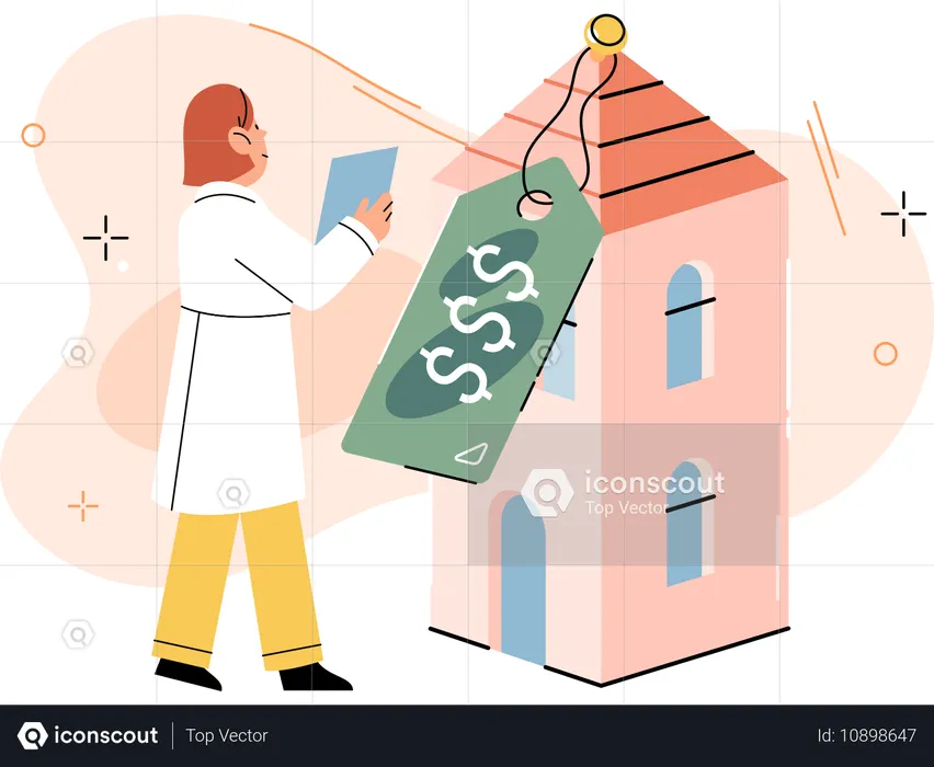 Man thinking about house rent  Illustration