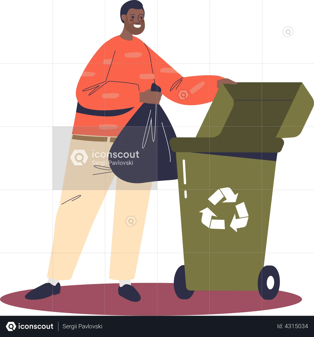 Best Premium Man throwing away trash waste Illustration download in PNG