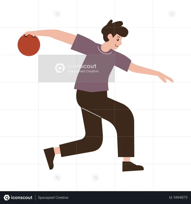 Man throwing bowling ball  Illustration