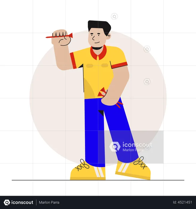 Man Throwing Dart  Illustration