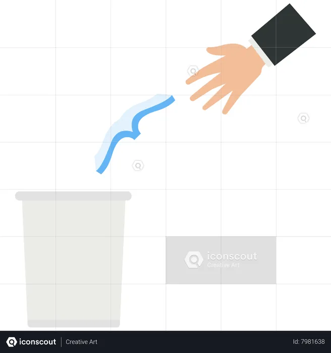 Man throwing the book in the trash  Illustration