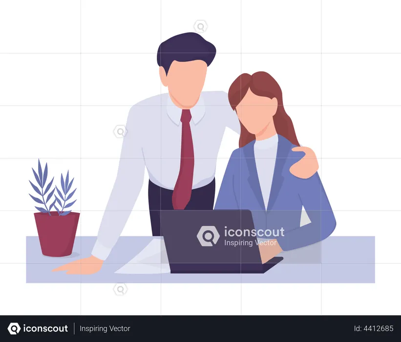 Man touching woman at inappropriate way  Illustration