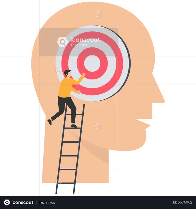 Man towards goal  Illustration