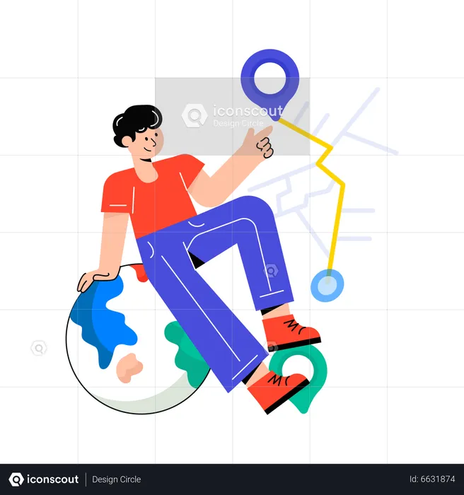 Man Tracking location  Illustration