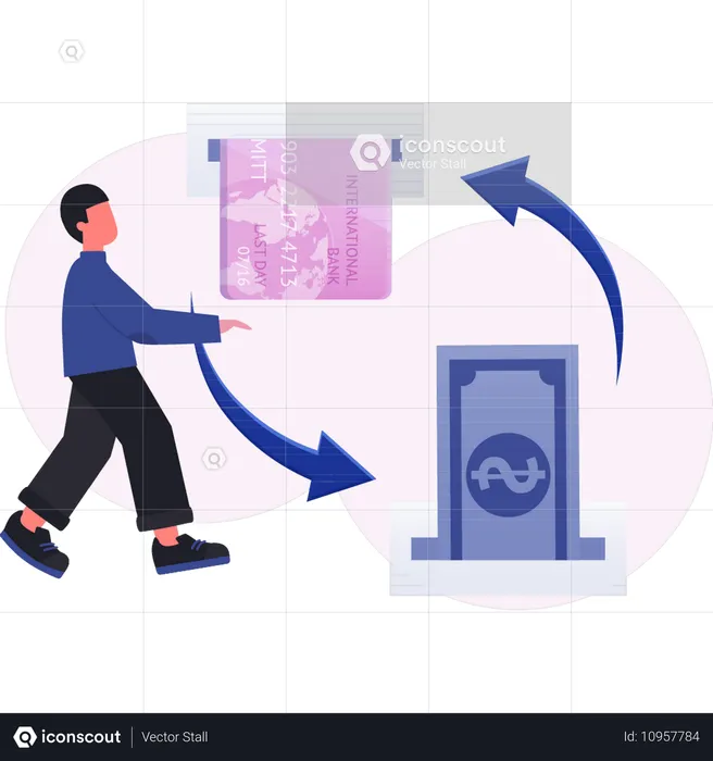 Man transferring money using mobile app  Illustration