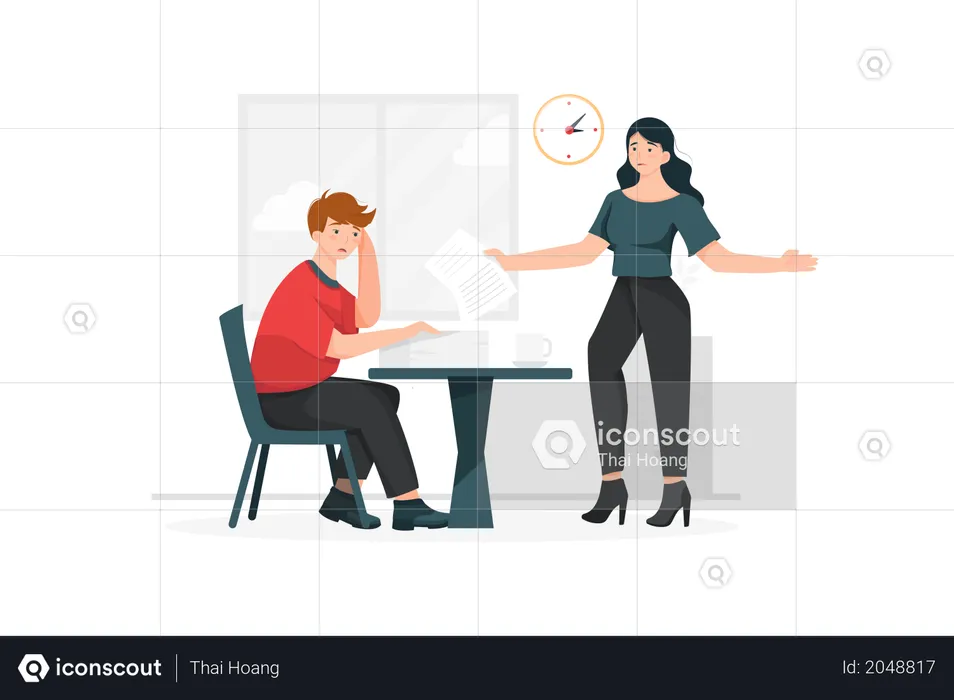 Man trying to complete record on time  Illustration