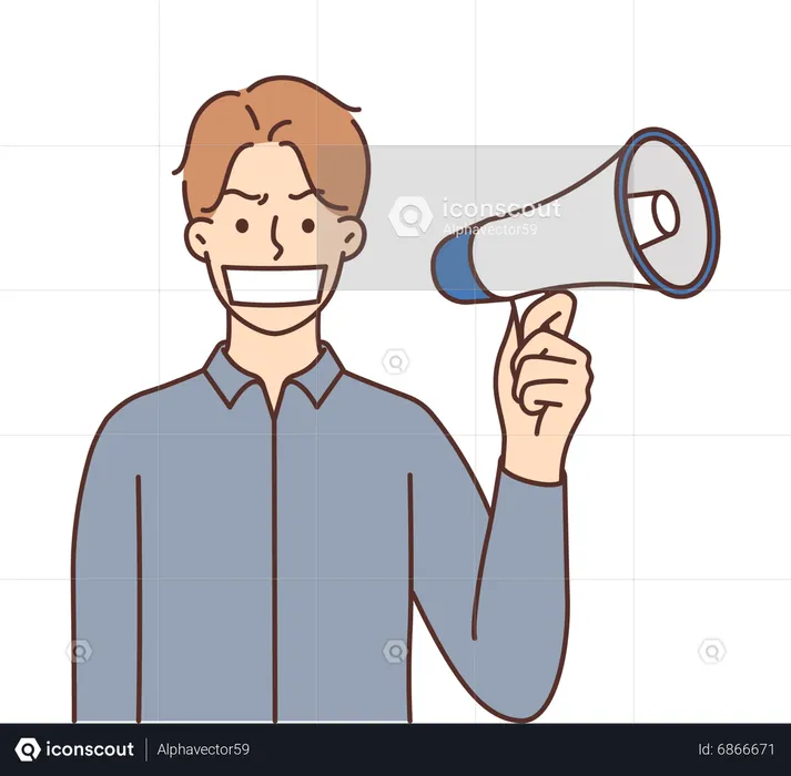 Man unable to speak  Illustration