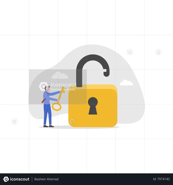 Man unlock security  Illustration
