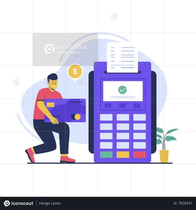 Man use pos payment technology  Illustration
