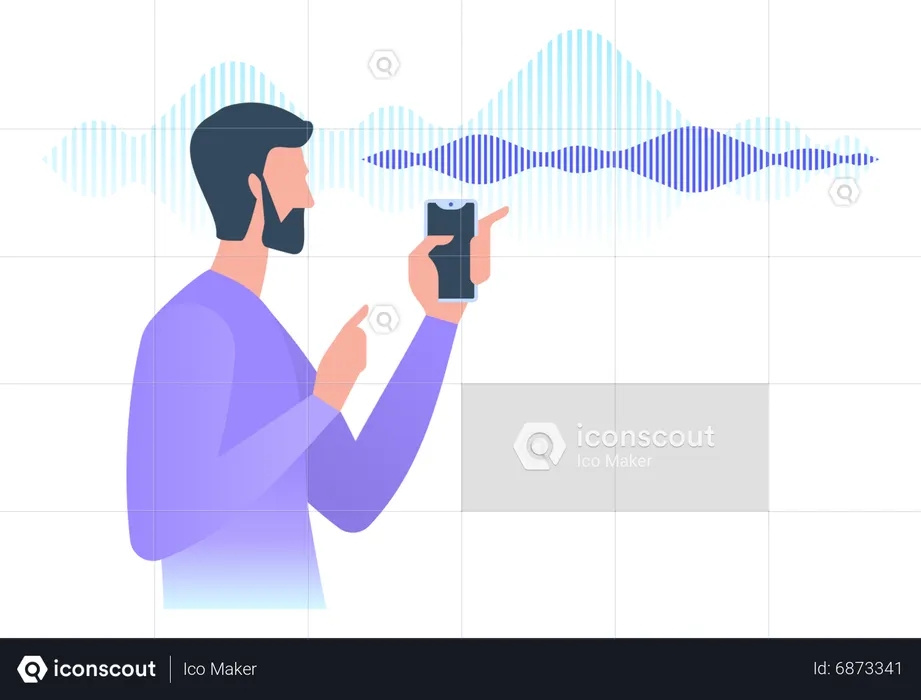 Man use voice assistant  Illustration