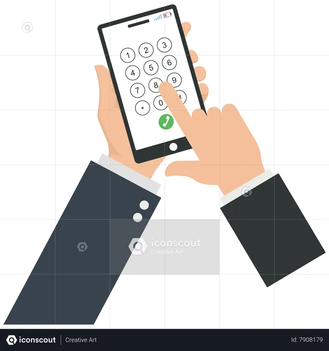 Man uses a mobile phone  Illustration