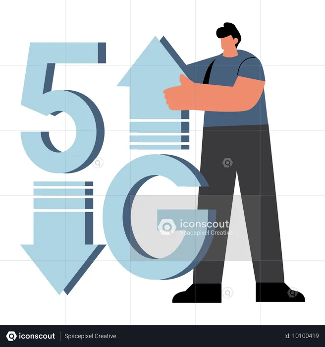 Man using 5G network  Illustration