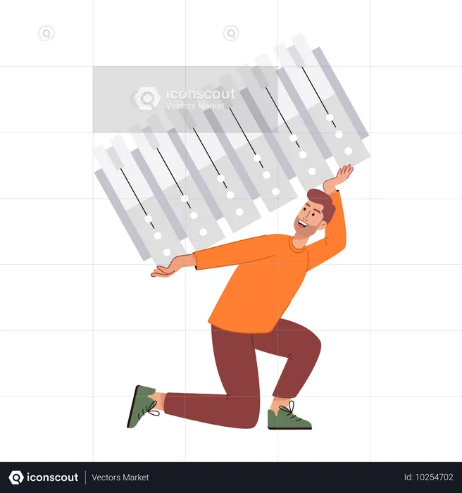 Man using admin server database  Illustration