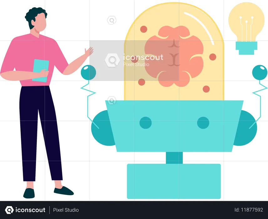 Man using ai technology  Illustration