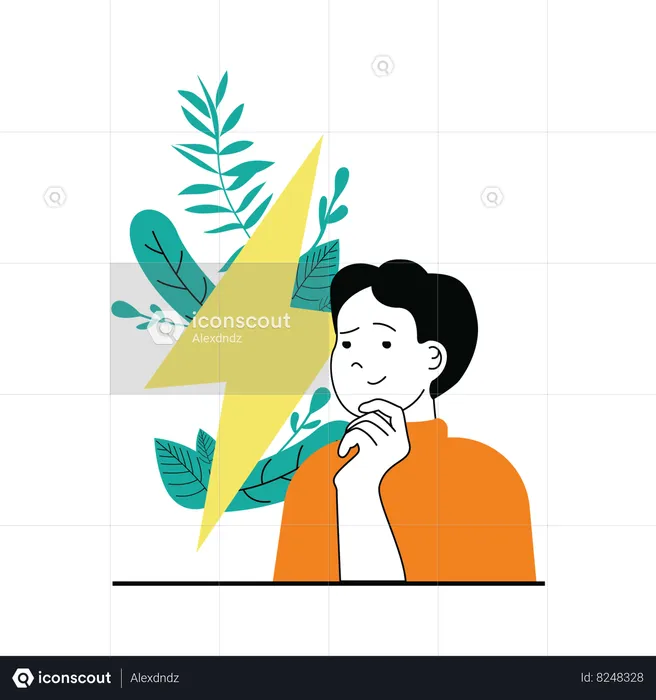 Man using green energy  Illustration