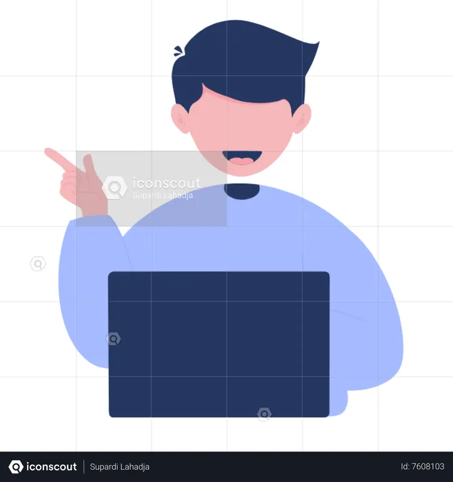 Man using laptop for presentation  Illustration