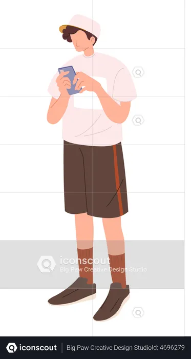 Man using mobile  Illustration