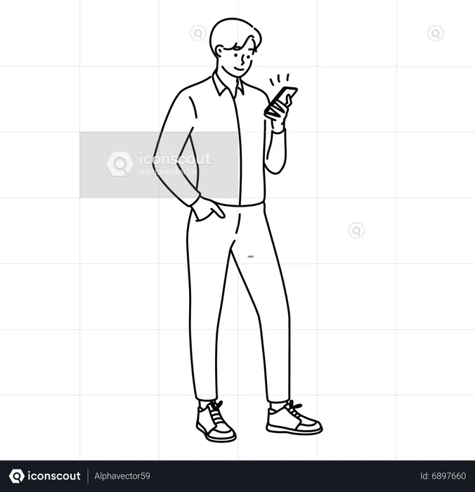 Man using mobile  Illustration
