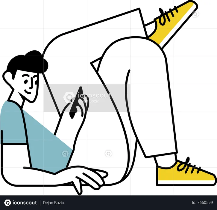 Man using mobile communication  Illustration