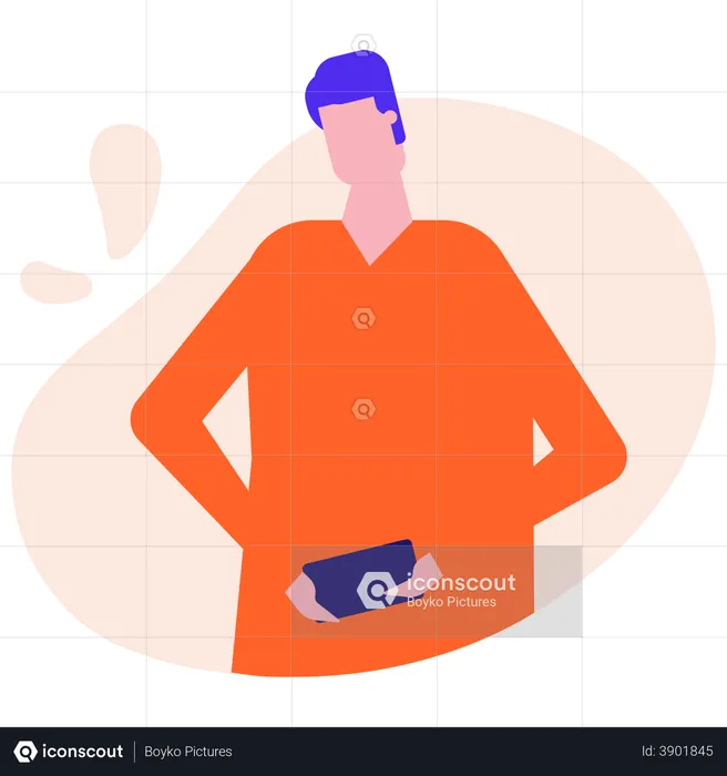 Man using smartphone  Illustration