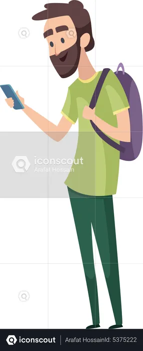 Man using smartphone  Illustration
